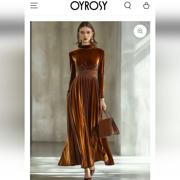 Beautiful caramel colored velvet midi. Size S. - Picture 1 of 9